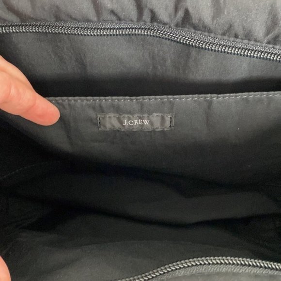 J.Crew Puffer Tote Bag Nylon Logo Black Primaloft - Picture 8 of 11